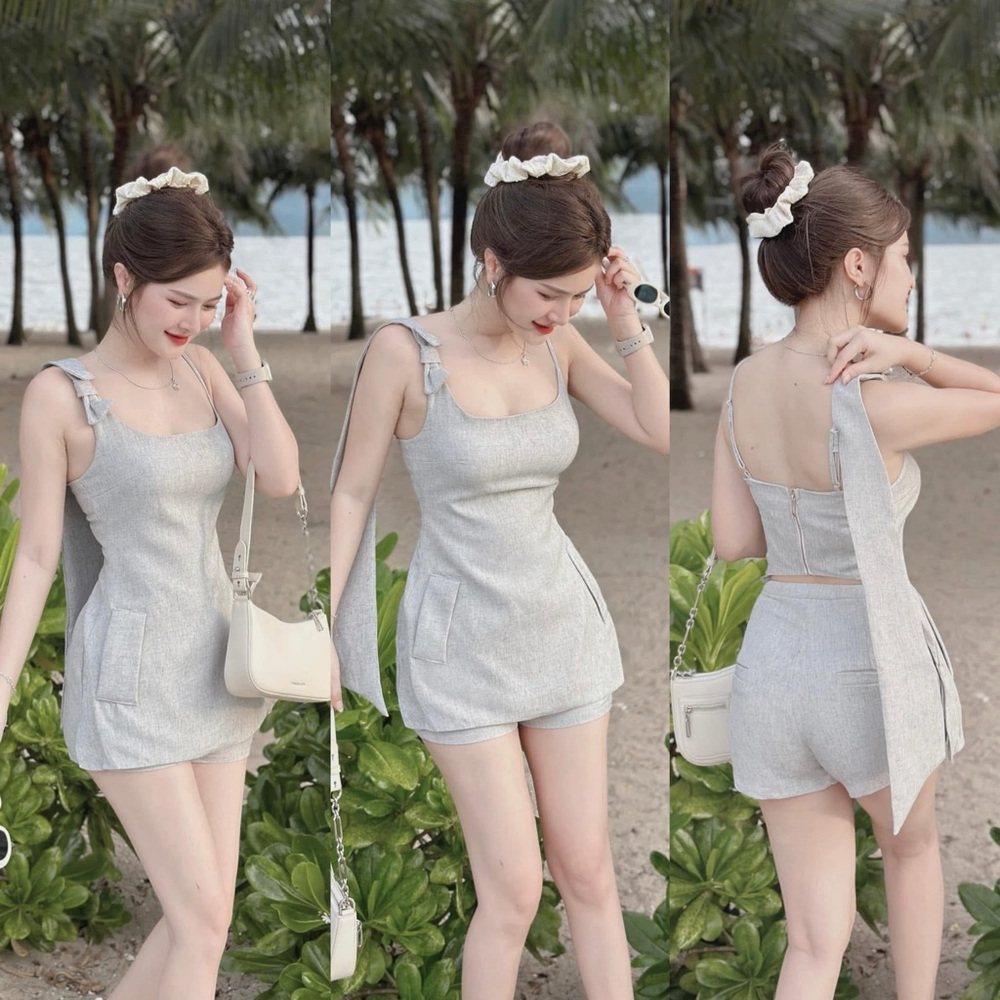 Elegant Gray Mini Dress